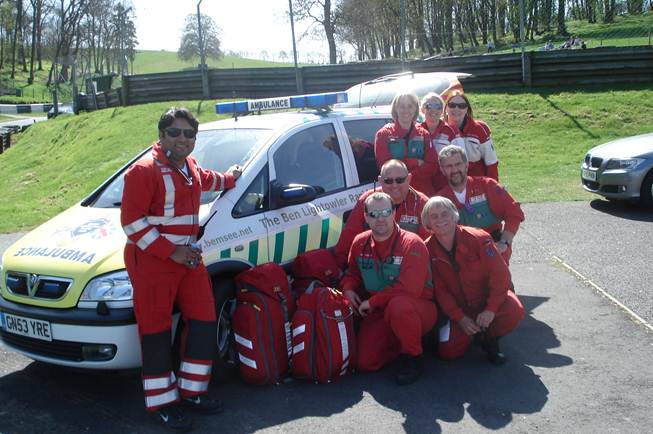 Some of the Med Team with the Ben Lightowler Vehicle & Kit bought by the Ben Fund